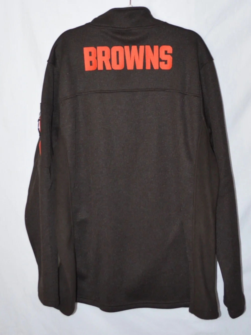 NEW NFL Cleveland Browns 1/4 Zip Heavy Waffle Knit Pullover XXL Brown Fleece NWT - Picture 5 of 6